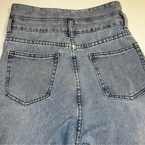 Ashi Studio Cut Out Waist High Rise Wide Leg Jeans Light Wash Sz M - Picture 12 of 14